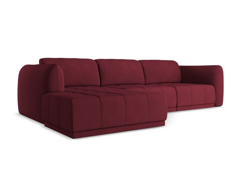 Narożnik lewostronny Makamii Hoku z tkaniny szenilowej 290x170 cm bordo 1 szt.