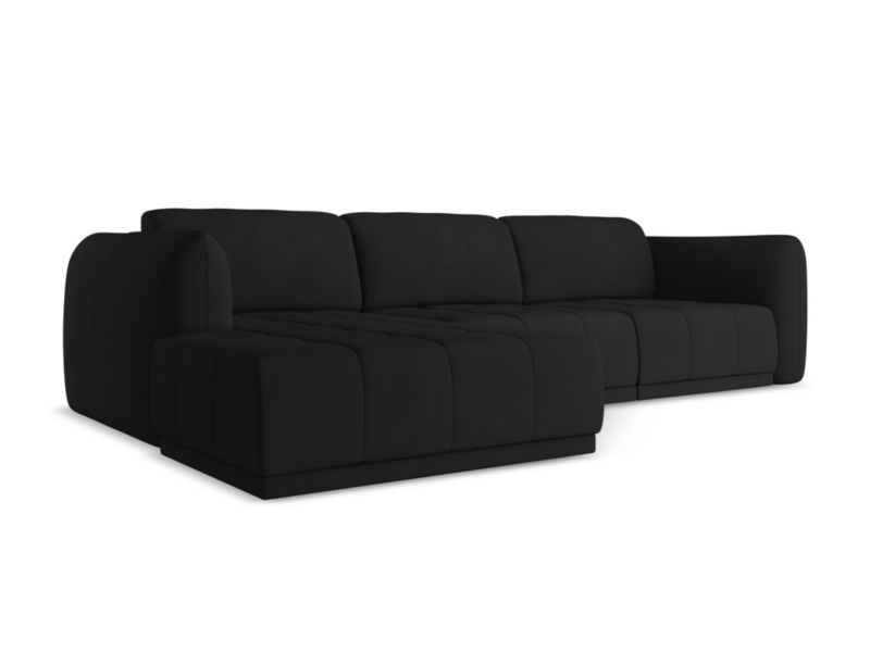 Narożnik lewostronny Makamii Hoku z tkaniny szenilowej 290x170 cm czarny 1 szt.
