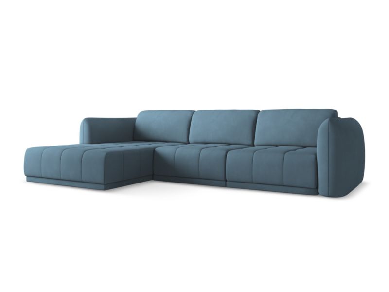 Narożnik lewostronny Makamii Hoku z tkaniny szenilowej 290x170 cm jeans 1 szt.
