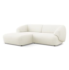 Narożnik lewostronny Makamii Moana z tkaniną boucle 230x98 cm biały 1 szt.