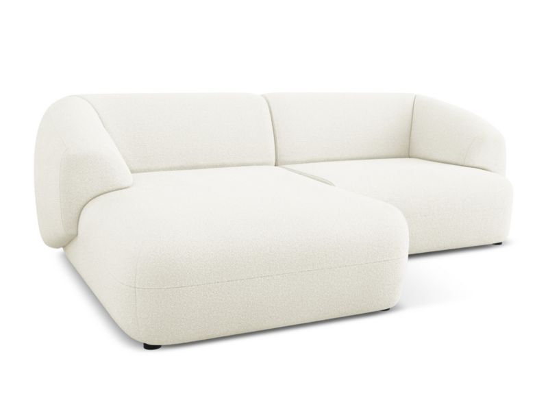 Narożnik lewostronny Makamii Moana z tkaniną boucle 230x98 cm biały 1 szt.