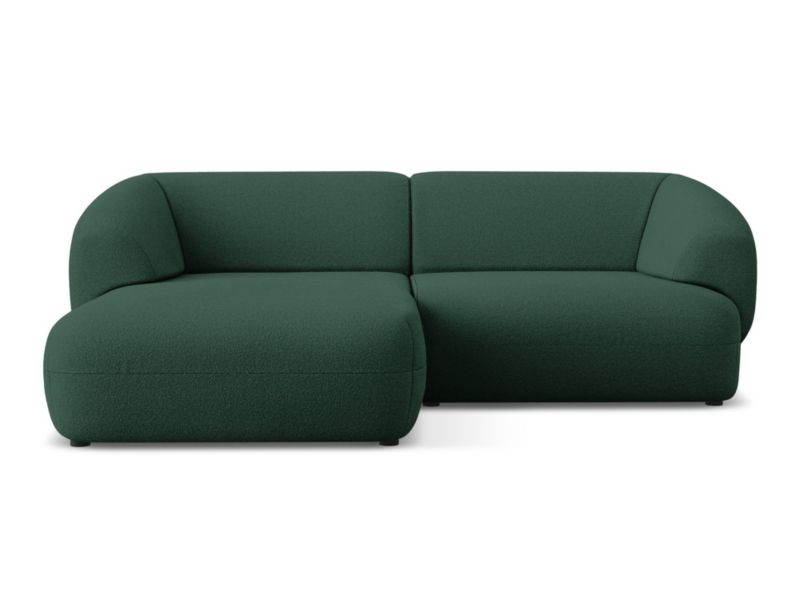 Narożnik lewostronny Makamii Moana z tkaniną boucle 230x98 cm butelkowa zieleń 1 szt.