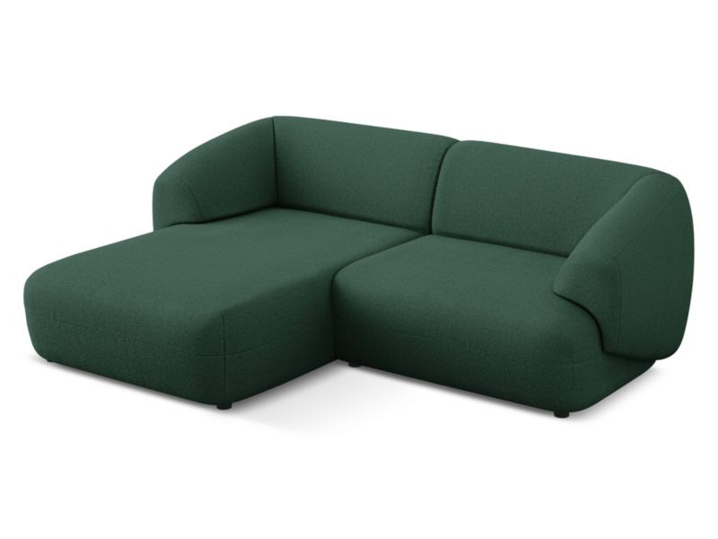 Narożnik lewostronny Makamii Moana z tkaniną boucle 230x98 cm butelkowa zieleń 1 szt.