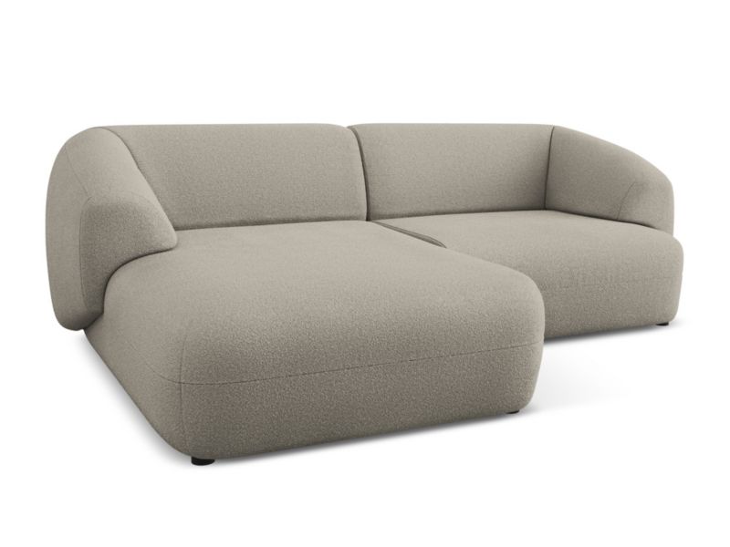 Narożnik lewostronny Makamii Moana z tkaniną boucle 230x98 cm ciemny beż 1 szt.
