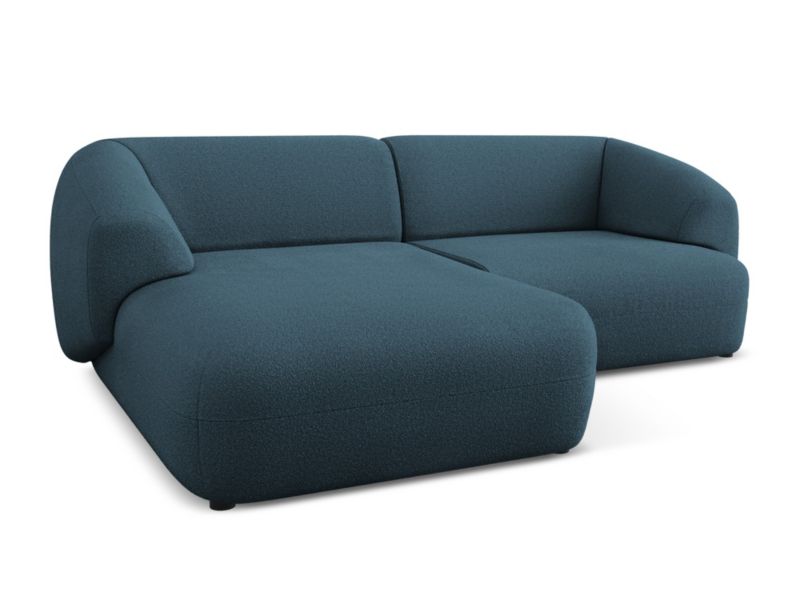 Narożnik lewostronny Makamii Moana z tkaniną boucle 230x98 cm królewski niebieski 1 szt.