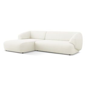 Narożnik lewostronny Makamii Moana z tkaniną boucle 280x156 cm biały 1 szt.