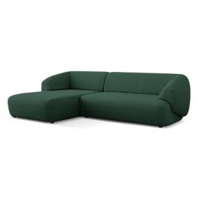 Narożnik lewostronny Makamii Moana z tkaniną boucle 280x156 cm butelkowa zieleń 1 szt.
