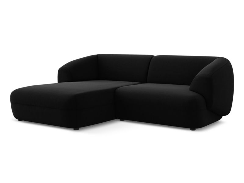 Narożnik lewostronny Makamii Moana z weluru 230x98 cm czarny 1 szt.