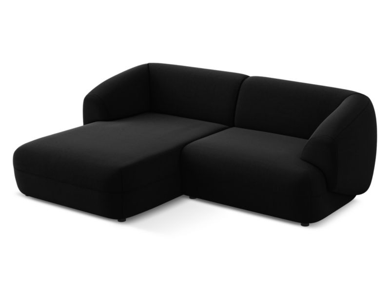 Narożnik lewostronny Makamii Moana z weluru 230x98 cm czarny 1 szt.