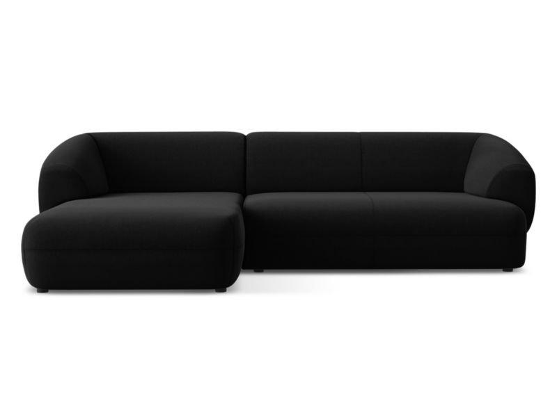 Narożnik lewostronny Makamii Moana z weluru 280x156 cm czarny 1 szt.