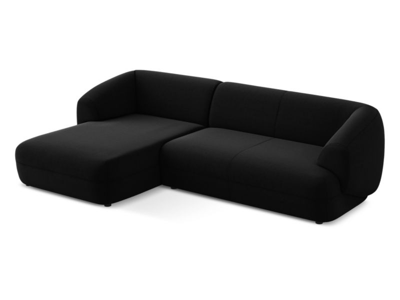 Narożnik lewostronny Makamii Moana z weluru 280x156 cm czarny 1 szt.
