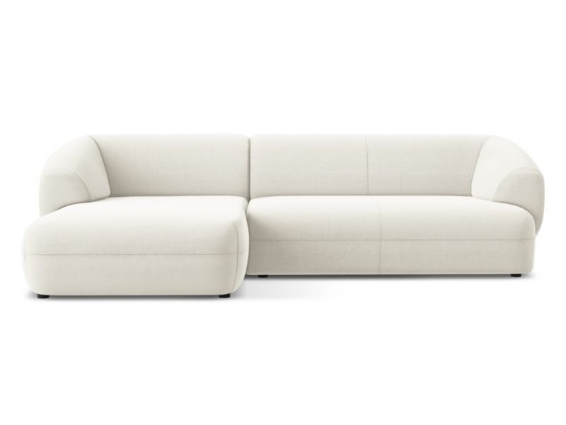 Narożnik lewostronny Makamii Moana z weluru 280x156 cm jasny beż 1 szt.