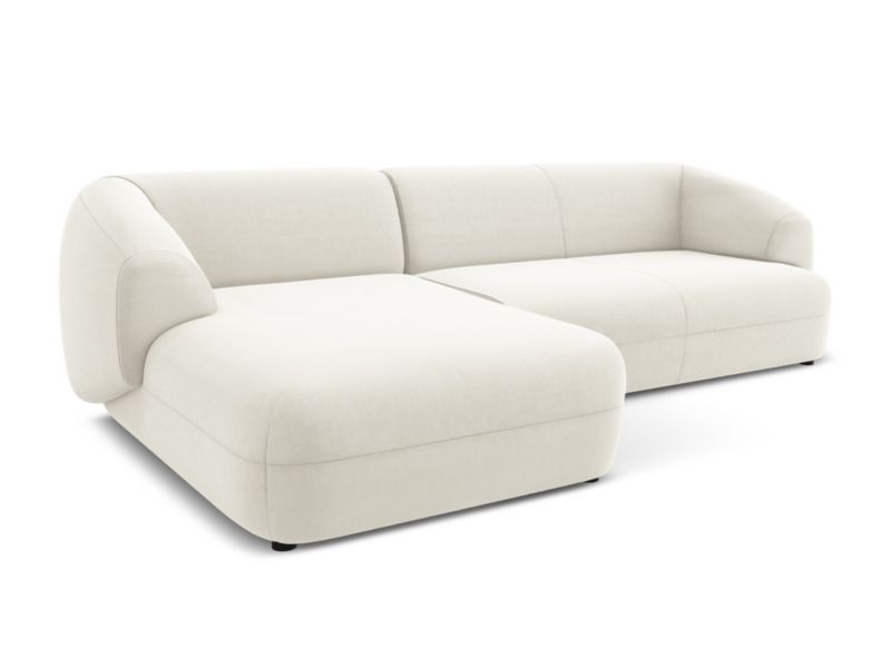Narożnik lewostronny Makamii Moana z weluru 280x156 cm jasny beż 1 szt.