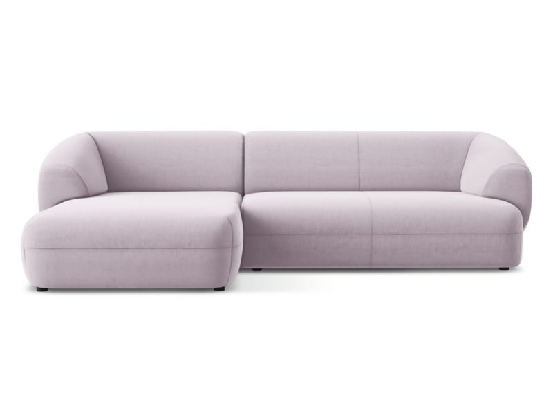 Narożnik lewostronny Makamii Moana z weluru 280x156 cm lawendowy 1 szt.