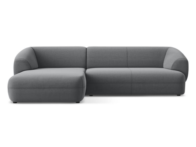Narożnik lewostronny Makamii Moana z weluru 280x156 cm stalowy 1 szt.