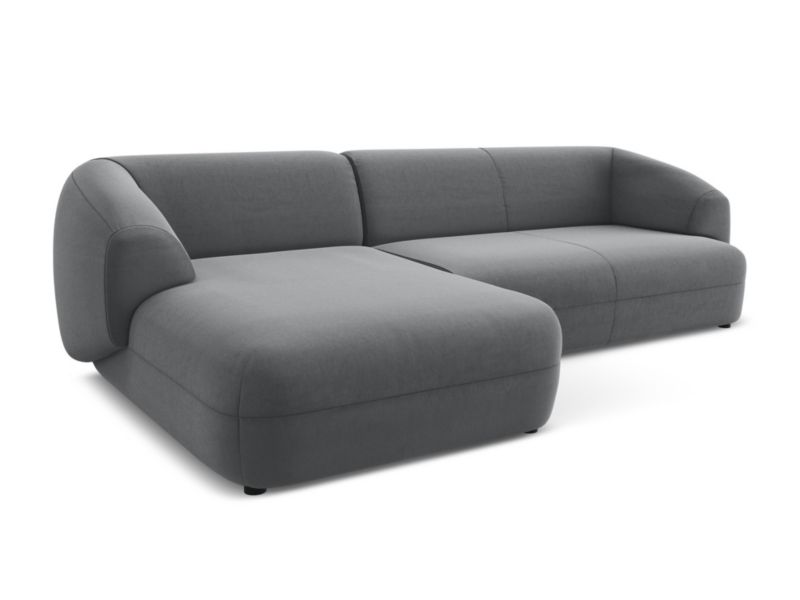 Narożnik lewostronny Makamii Moana z weluru 280x156 cm stalowy 1 szt.