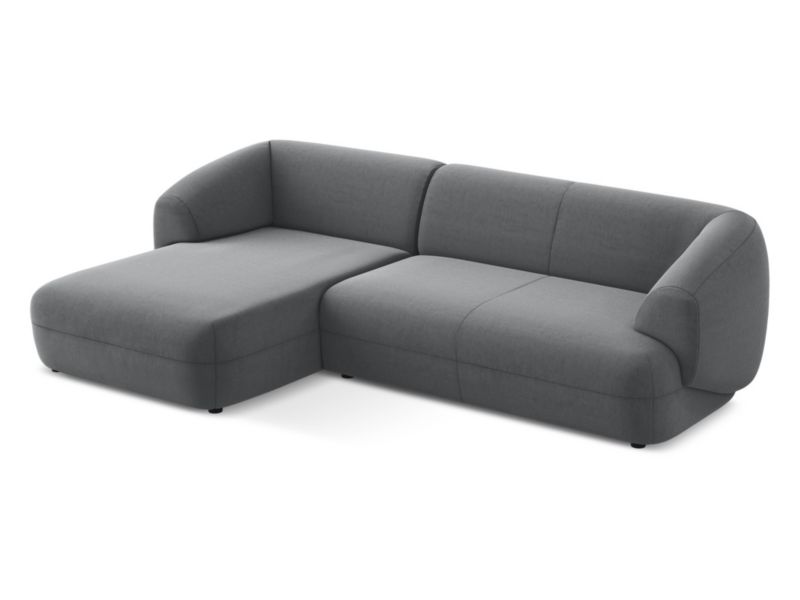 Narożnik lewostronny Makamii Moana z weluru 280x156 cm stalowy 1 szt.