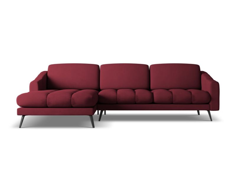 Narożnik lewostronny Makamii Nalu z tkaniny szenilowej 264x160 cm bordo 1 szt.