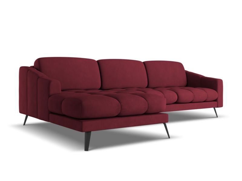 Narożnik lewostronny Makamii Nalu z tkaniny szenilowej 264x160 cm bordo 1 szt.
