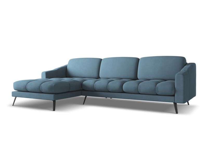 Narożnik lewostronny Makamii Nalu z tkaniny szenilowej 264x160 cm jeans 1 szt.