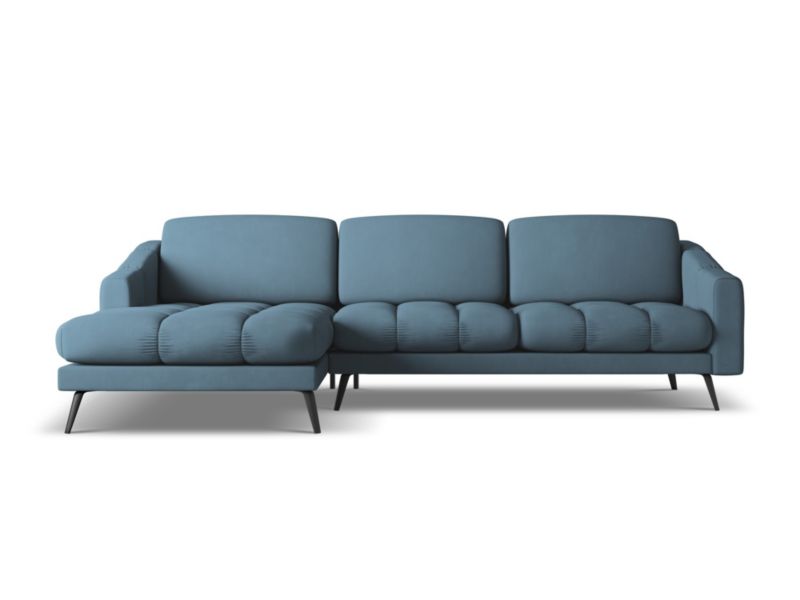 Narożnik lewostronny Makamii Nalu z tkaniny szenilowej 264x160 cm jeans 1 szt.