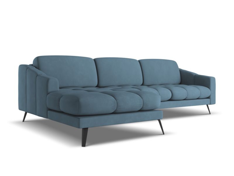 Narożnik lewostronny Makamii Nalu z tkaniny szenilowej 264x160 cm jeans 1 szt.