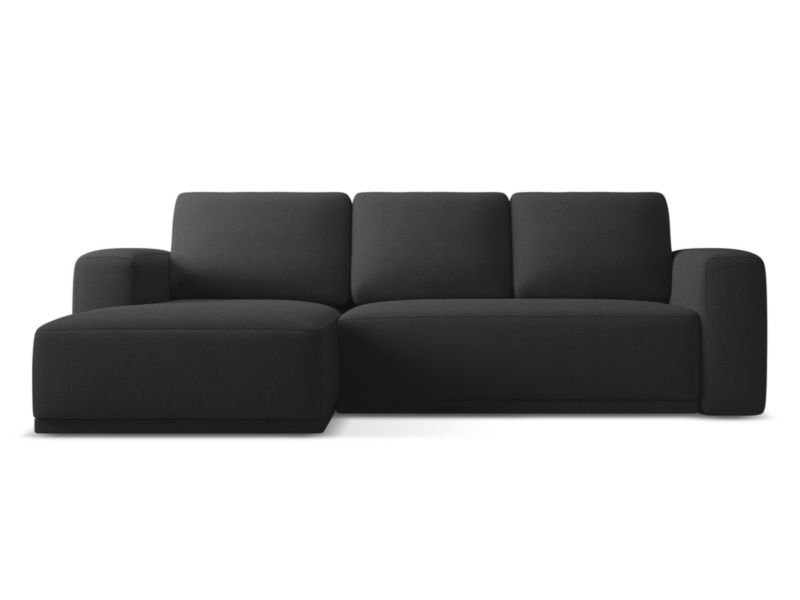 Narożnik lewostronny z funkcją spania Makamii Kaila z tkaniny szenilowej 258x160 cm antracyt 1 szt.