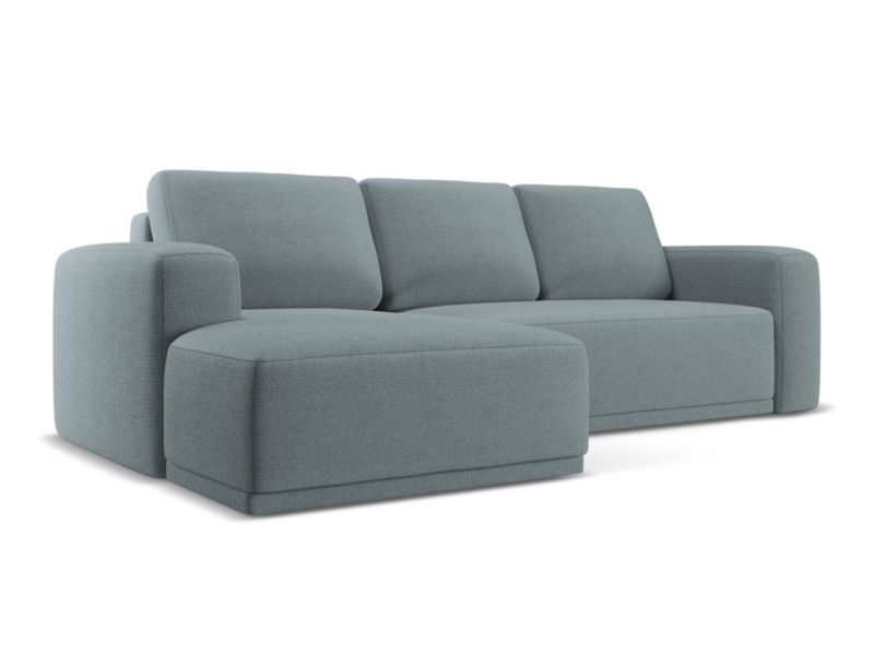 Narożnik lewostronny z funkcją spania Makamii Kaila z tkaniny szenilowej 258x160 cm jeans 1 szt.