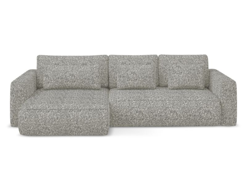 Narożnik lewostronny z funkcją spania Makamii Kapua z tkaniny plecionej 278x149 cm ciemny beż 1 szt.
