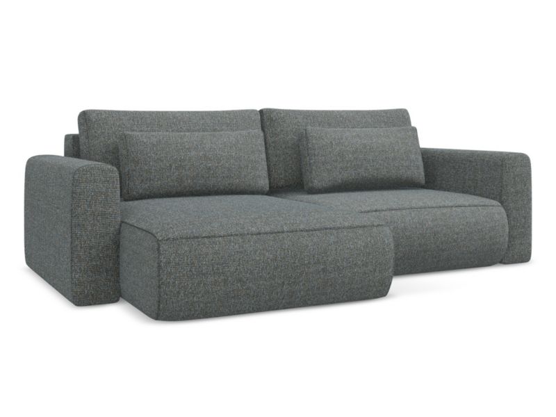 Narożnik lewostronny z funkcją spania Makamii Kapua z tkaniny strukturalnej 240x149 cm stalowy 1 szt.