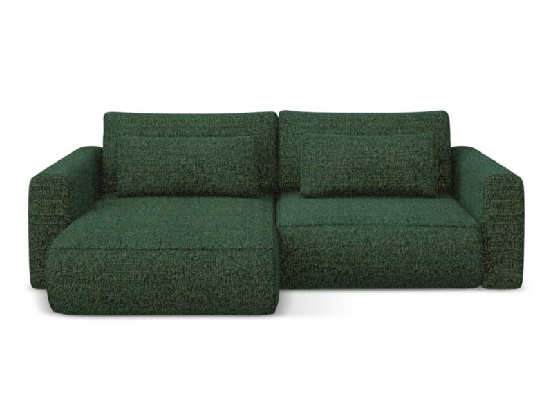 Narożnik lewostronny z funkcją spania Makamii Kapua z tkaniny strukturalnej 240x149 cm zielony 1 szt.