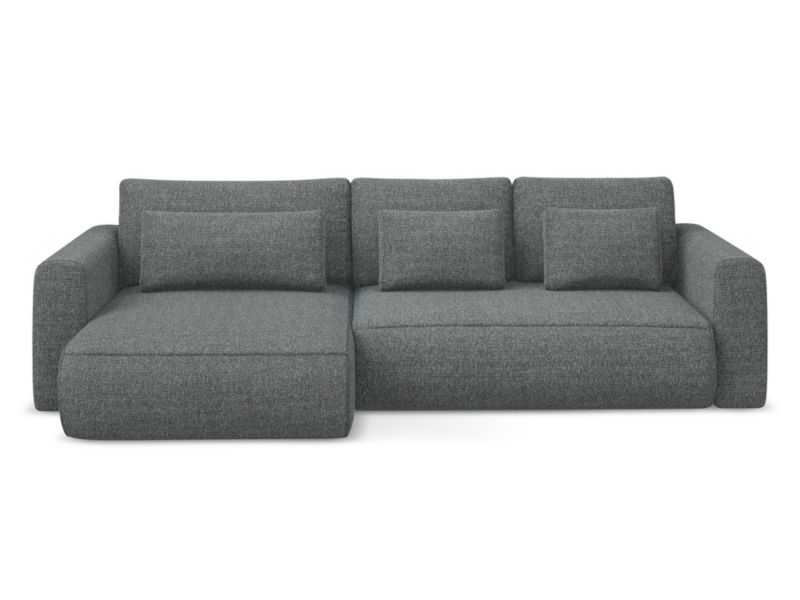 Narożnik lewostronny z funkcją spania Makamii Kapua z tkaniny strukturalnej 278x149 cm stalowy 1 szt.
