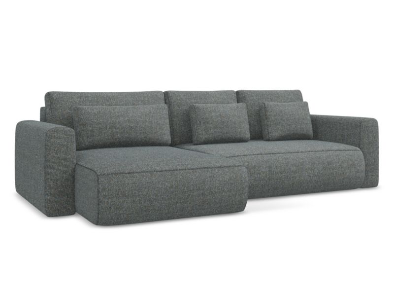 Narożnik lewostronny z funkcją spania Makamii Kapua z tkaniny strukturalnej 278x149 cm stalowy 1 szt.