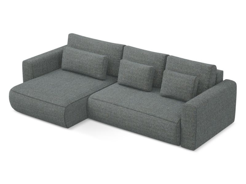 Narożnik lewostronny z funkcją spania Makamii Kapua z tkaniny strukturalnej 278x149 cm stalowy 1 szt.