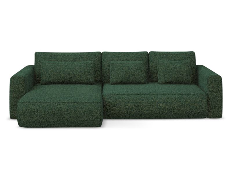 Narożnik lewostronny z funkcją spania Makamii Kapua z tkaniny strukturalnej 278x149 cm zielony 1 szt.