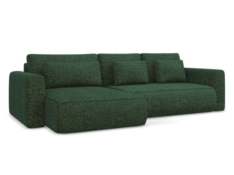 Narożnik lewostronny z funkcją spania Makamii Kapua z tkaniny strukturalnej 278x149 cm zielony 1 szt.
