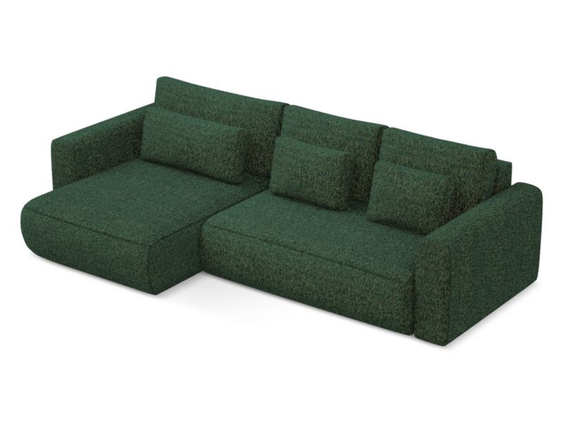 Narożnik lewostronny z funkcją spania Makamii Kapua z tkaniny strukturalnej 278x149 cm zielony 1 szt.