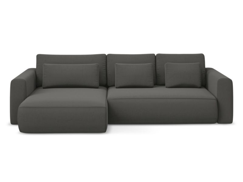 Narożnik lewostronny z funkcją spania Makamii Kapua z weluru 278x149 cm stalowy 1 szt.