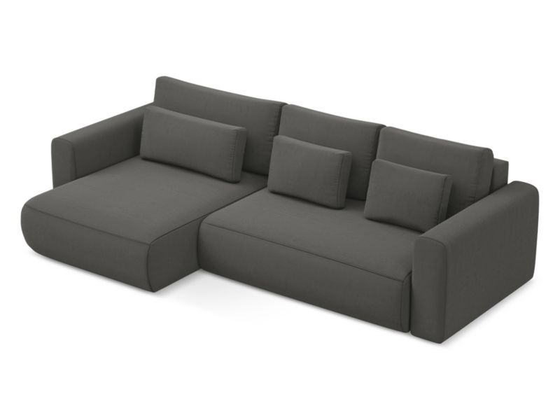 Narożnik lewostronny z funkcją spania Makamii Kapua z weluru 278x149 cm stalowy 1 szt.