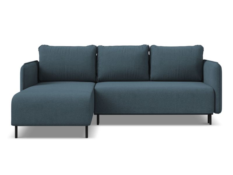 Narożnik lewostronny z funkcją spania Makamii Luana z tkaniny strukturalnej 236x162 cm jeans 1 szt.