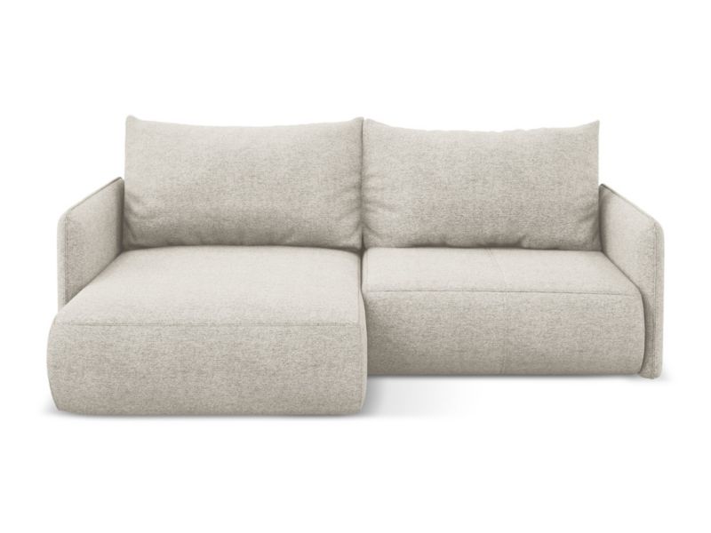 Narożnik lewostronny z funkcją spania Makamii Nanea z tkaniny szenilowej 207x148 cm srebrny 1 szt.