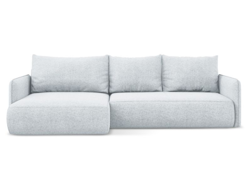 Narożnik lewostronny z funkcją spania Makamii Nanea z tkaniny szenilowej 240x148 cm jasny niebieski 1 szt.
