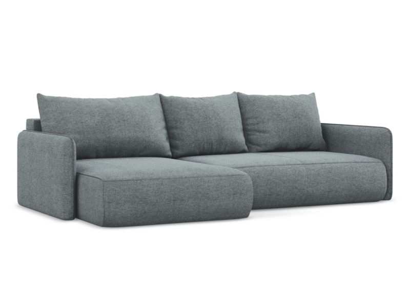Narożnik lewostronny z funkcją spania Makamii Nanea z tkaniny szenilowej 240x148 cm jeans 1 szt.