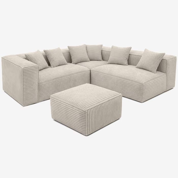 Narożnik Mebel Elite CERIO  Modułowy Sztruks Nowoczesny Duży Do Salonu Beżowa  1 szt