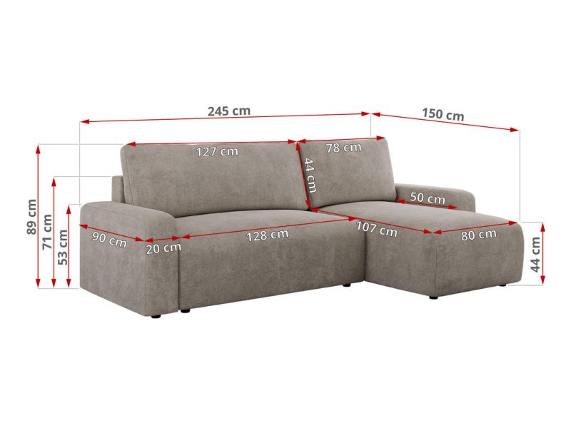 Narożnik MKS Meble ARGOS L uniwersalny beżowy struktura 1szt.