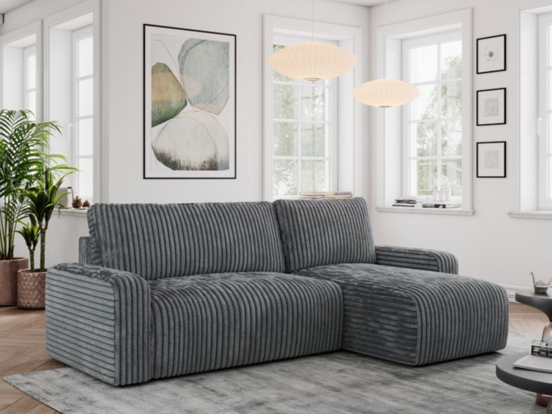 Narożnik MKS Meble ARGOS L uniwersalny szary sztruks 1szt.