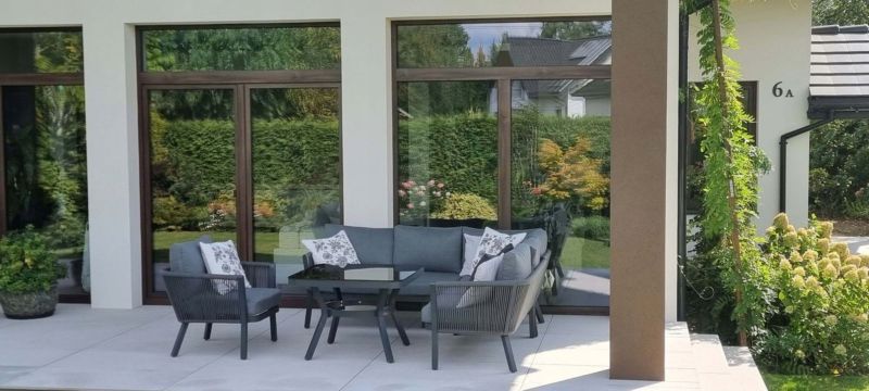 Narożnik Ogrodowy Zestaw Mebli Salvador Stolik Fotek na Taras Furrore 1 szt