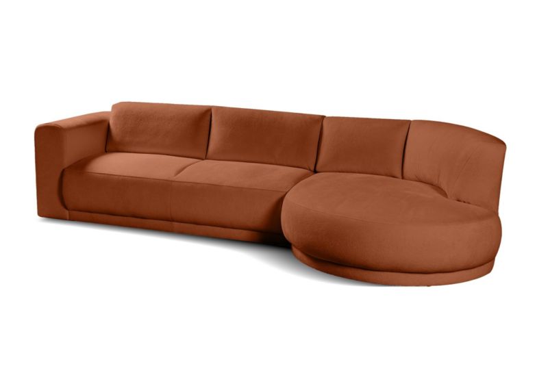 Narożnik prawostronny Bettso Lobiano 360x159 cm z funkcją spania brązowy 1szt.