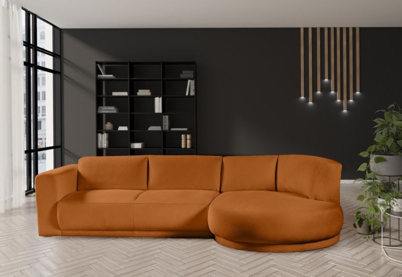 Narożnik prawostronny Bettso Lobiano 360x159 cm z funkcją spania brązowy 1szt.