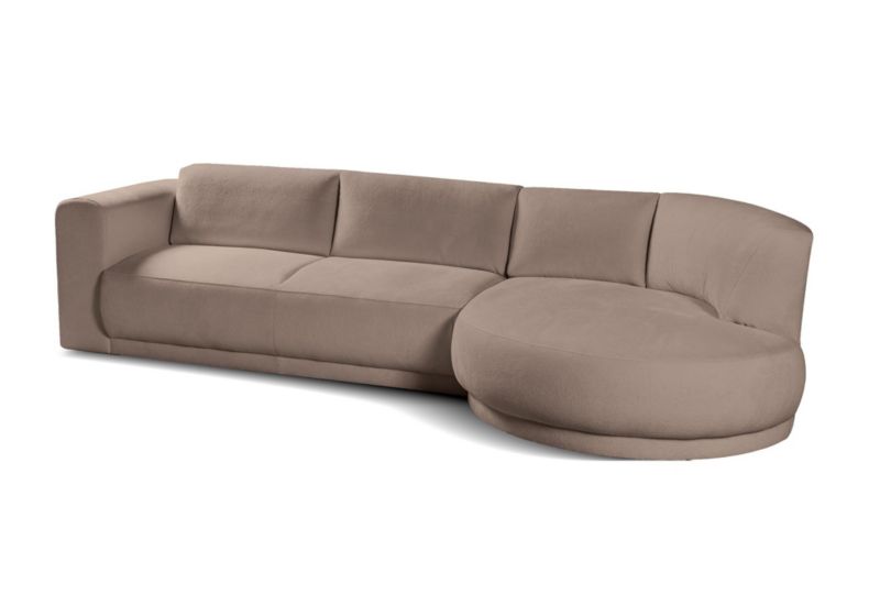 Narożnik prawostronny Bettso Lobiano 360x159 cm z funkcją spania jasnobrązowy 1szt.